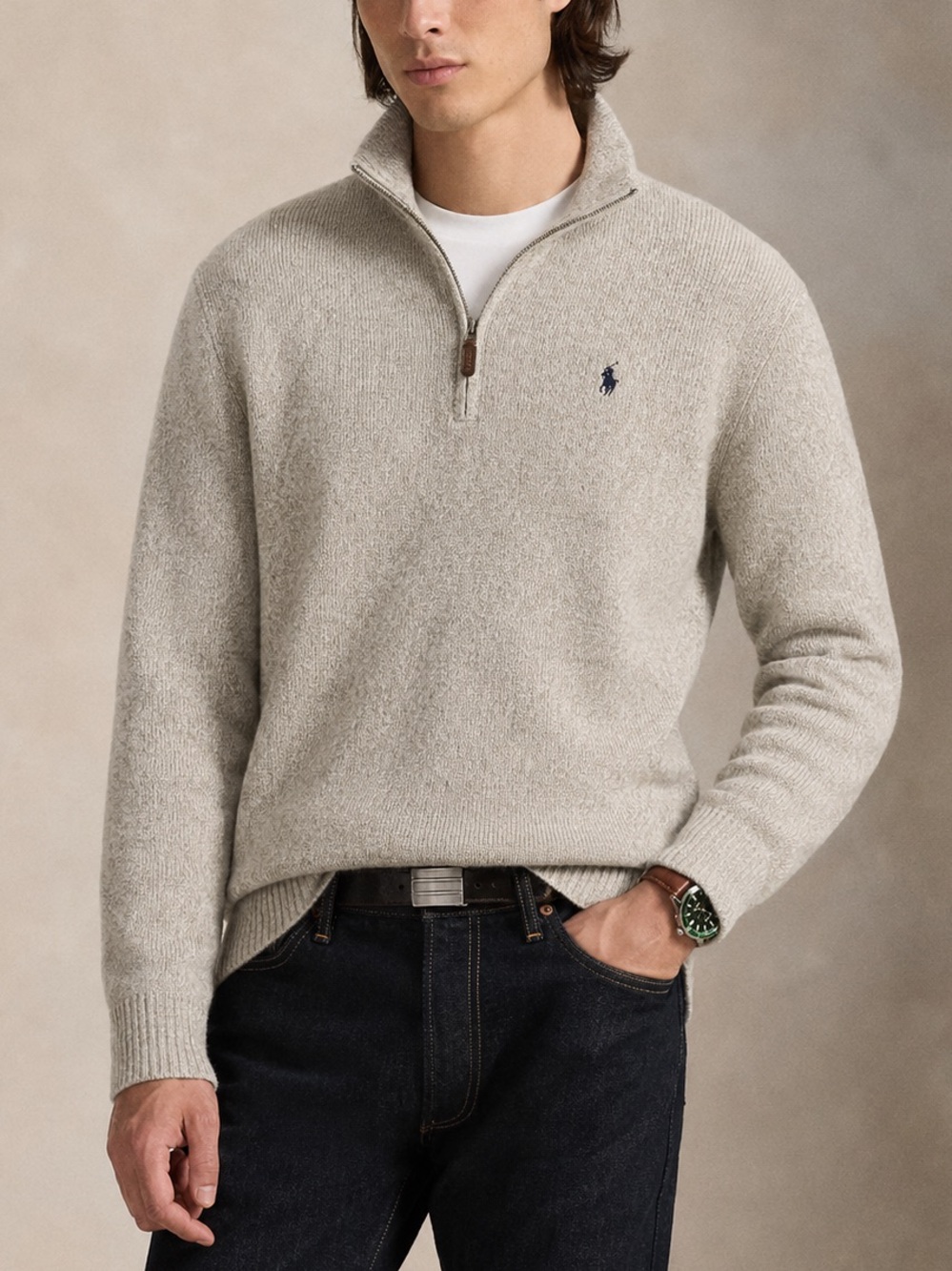 Polo Ralph Lauren Quarter Zip Logo Pullover Sweater